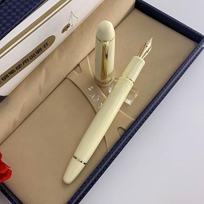 YQBUER Bolígrafo de Oro de 14 Quilates, Punta Brillante, Absorbente de Tinta rotatorio de Resina, práctica for Adultos, caligrafía, Regalo de cumpleañ