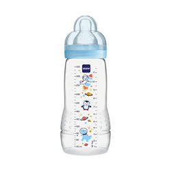 MAM Easy Active - Botella de agua para bebé (330 ml), incluye tetina MAM, tamaño 2, de silicona, botella de leche con forma ergonómica, 4+ meses, espa en oferta