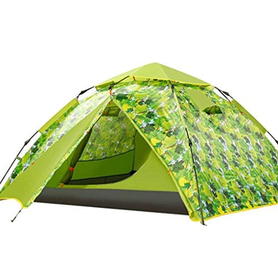 Tienda de campaña para 3-4 Personas, Tienda de campaña con impresión portátil al Aire Libre a Prueba de Lluvia instantánea automática, Verde