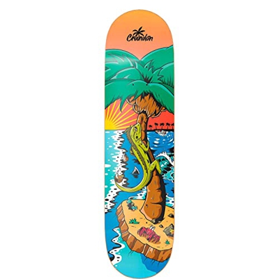 Crandon Tabla SKC-825-PALM-DECK Skateboard Profesional Solo Tabla + Lija, Madera de Arce canadienses 7 Capas Medidas 8,25" x 31,875"