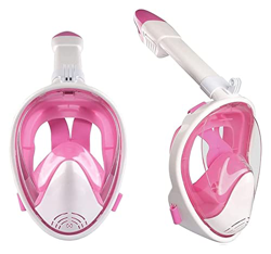 Máscaras de buceo Cara completa Buceo Natación con Snorkel Niños Adulto Equipo de snorkel Plástico Principiante Respiración (Color: Rosa, Tamaño: S) en oferta