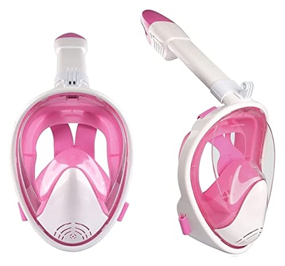 Máscaras de buceo Cara completa Buceo Natación con Snorkel Niños Adulto Equipo de snorkel Plástico Principiante Respiración (Color: Rosa, Tamaño: S)