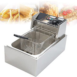 SHENGSHIYU Freidora Eléctrica Comercial De 6/12 L, Encimera De Cilindro Simple/Doble, Freidora De Acero Inoxidable para Restaurante, Ahorro De Energía características