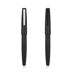 Jinhao 80 Pluma estilográfica de fibra cepillada negra, punta fina de iridio con convertidor de tinta y juego de bolsa para bolígrafo (clip negro) en oferta
