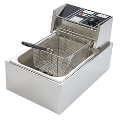 SHENGSHIYU Freidora Eléctrica Comercial De 6/12l, Freidora De Acero Inoxidable De Gran Capacidad con Cesta, Fácil De Limpiar, Adecuada para El Hogar,  en oferta