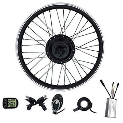 STYLEEE Kit de Conversión de Ebike 36V 250W 500W Kit de Conversión de Bicicleta Eléctrica de Motor de Cubo Giratorio Trasero sin Escobillas, con Panta