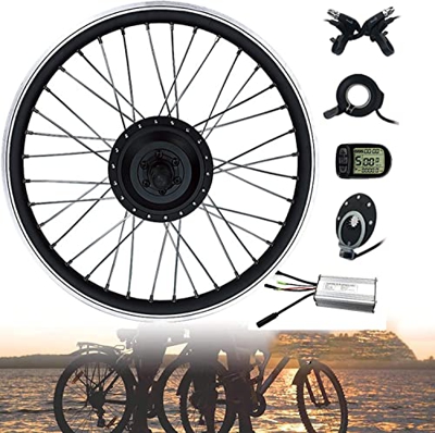 STYLEEE Kit de Conversión de Bicicleta Eléctrica 36V 250W 500W Motor: Kit de conversión de Bicicleta eléctrica con Pantalla LCD, Rueda Trasera,36V500W