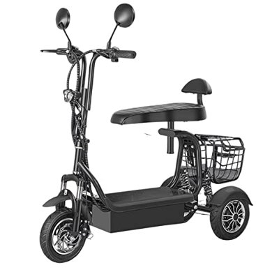 NICEYY Triciclo de Scooter eléctrico, Scooter de Movilidad de 3 Ruedas, vehículo eléctrico de Triciclo Plegable Ligero Scooter para Ancianos Lady Scoo