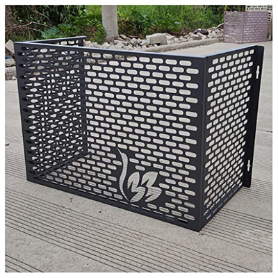 WXJ Cubierta de Aire Acondicionado Exterior Cubierta Protectora Extraíble de Aleación de Aluminio Diseño Hueco Tallado Cubierta Protectora de Aire Aco