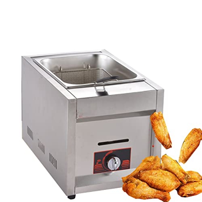 BEIJIAYI Freidora Cocina A Gas Encimera con Cesta, Freidora Acero Inoxidable, Gas Utilizado: Glp/Gas Natural, para Pavo, Papas Fritas, Donas Deep Frye