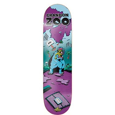Crandon Tabla SKC-775-HIPPO-DECK Skateboard Profesional Solo Tabla + Lija, Madera de Arce canadienses 7 Capas Medidas 7,75" x 31"