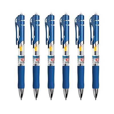 Bolígrafos de Tinta de Gel 0.5mm Boligrafos de Antideslizantes Punta de Bala 6 unidades Retráctiles Elegante Bolígrafos de Bola para Oficina/Escolar/H