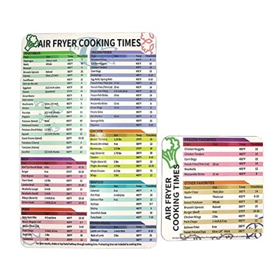 Juego de hojas magnéticas para freidora de aire, accesorios para freidora de aire, juego de horarios de cocción