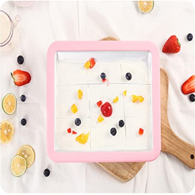 N/A Mini Fabricante de Helados Historieta Máquina de Hielo Frito Máquina de Yogurt Frito Pan sobre LA MÁQUINA DE Yogur DE Yogur con FRAZADOS