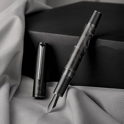 YQBUER Bolígrafo for Hombres y niñas de Gama Alta, pistón diferencial, entintado, Caja de Regalo, Tinta de Regalo, Color Claro, Resina acrílica, bolíg