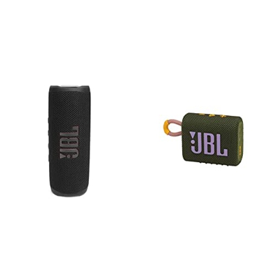 JBL Altavoz Bluetooth portátil Flip 6 Altavoz Resistente al Agua y al Polvo IPX67 + GO 3 Altavoz inalámbrico portátil con Bluetooth, Resistente al Agu