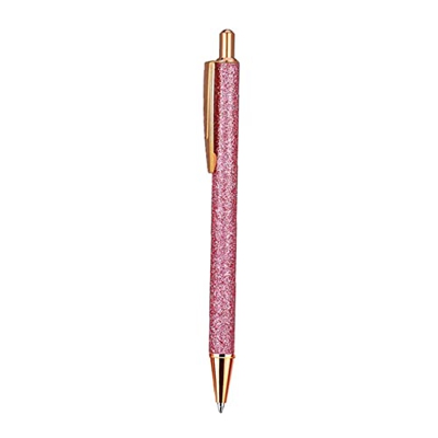 1 bolígrafo retráctil de 1 mm, bolígrafo retráctil de 1 mm, bolígrafo de metal con purpurina retráctil, tinta negra, bolígrafo de regalo de punto medi