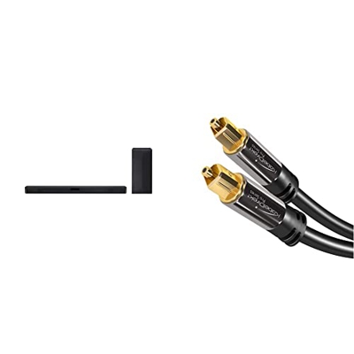LG SL4 Barra de Sonido con 300W de Potencia y 2.1 Canales, Sonido Dolby Digital, DTS Digital Surround + KabelDirekt – 1,5m Cable Óptico TOSLINK Audio,