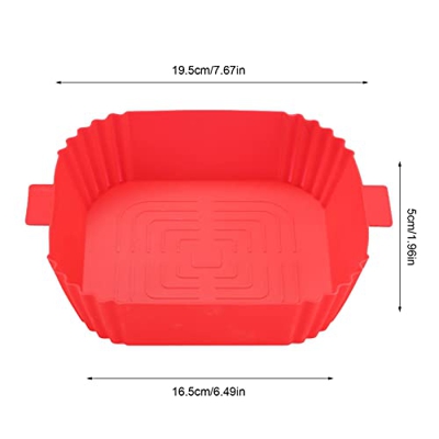 ZABZ Cesta de freidora de Aire de Silicona - Olla de Silicona para Horno de freidora de Aire portátil con asa,Accesorios para freidoras de Aire para m