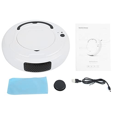 SWOQ Aspirador Doméstico, Carga USB 1800Pa Potencia de Succión Mini Robot Aspirador con Caja de Polvo de 400ML para Piso de Madera Dura para Alfombra 
