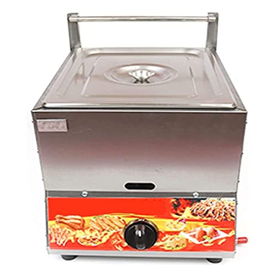BEIJIAYI Freidora Comercial, Freidora Profesional De Cocina Encimera Acero Inoxidable, Freidora Gas con Función Control Temperatura con Cestas Extraíb