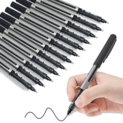CIOUYAOS 12 bolígrafos de tinta de gel negro de 0,5 mm, tinta líquida de secado rápido, bolígrafos para tomar notas, diarios, suministros de oficina p características