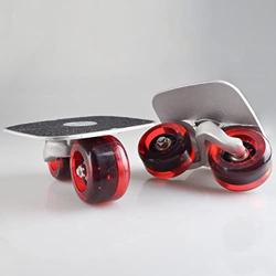 SYCARPET Carretera de Rodillos portátil Patines de Tabla de Deriva con luz de Flash, Placa Antideslizante Camión de aleación de Aluminio con Ruedas de características