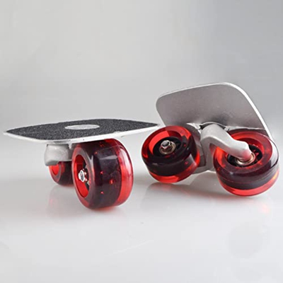 SYCARPET Carretera de Rodillos portátil Patines de Tabla de Deriva con luz de Flash, Placa Antideslizante Camión de aleación de Aluminio con Ruedas de