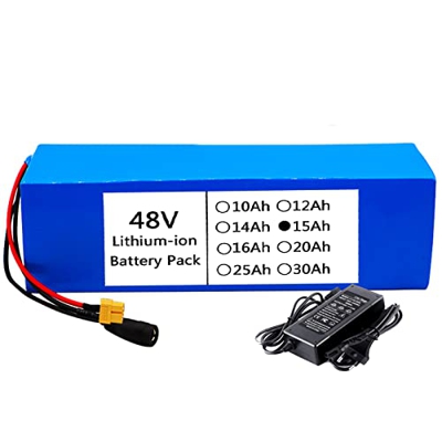 FREEDOH Batería De Bicicleta Eléctrica 48V 15000mAh 13S3P Paquete Batería Bicicleta Eléctrica Iones Litio con Cargador De 54.6V Apto para Motores De B
