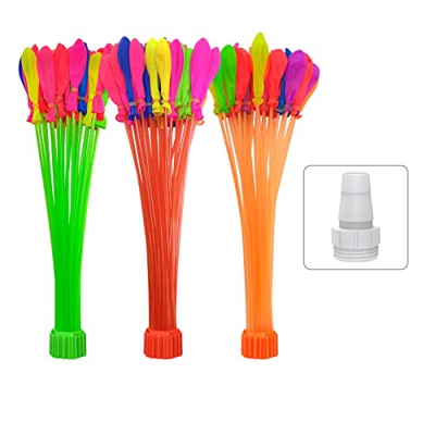 Paquete de 111 globos de agua, bombas de agua multicolores de llenado rápido, sin necesidad de nudos molestos, adecuados para fiestas en la piscina, f