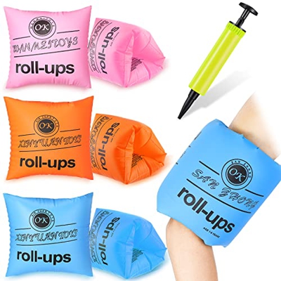 6 Paquete Anillos Flotantes de PVC para Brazo de Natación para Adultos Brazaletes de Natación Inflables Mangas Flotantes Coloridas Anillos de Tubo Acc