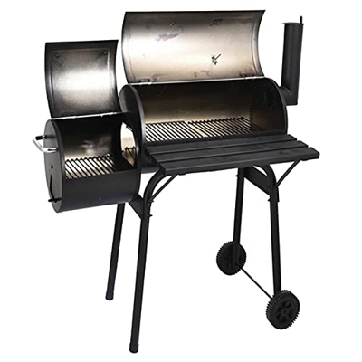 Barbecue Grill Charcoal Barbecue Grill with Chimney and Rack Multifunctional Portable BBQ Grill Stand with Side Grill Rack on Wheels Barbecue Charcoal