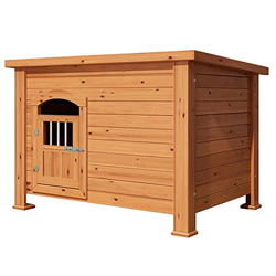 Perrera de Madera Perrera elevada para Mascotas Bungalow al Aire Libre Duradero y cómodo Adecuado para Patios (Madera) características