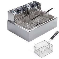 CHUYONGJIN 2x6L 2500W Freidora eléctrica Profesional con Doble Cesta Freidora eléctrica de Doble Tanque Freidora Francesa de Acero Inoxidable para Res características