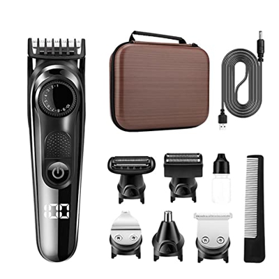 Lechnical Kit de Recortadora de Cabello eléctrica 5 en 1 para Hombres, máquina Recortadora de Cabello de Cuerpo Entero Recargable inalámbrica para Uso