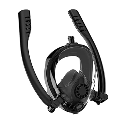 Gafas de Buceo Máscara de esnórquel completamente seca Adulto Cara completa Doble tubo Máscara de respiración de buceo de silicona Máscara de esnórque