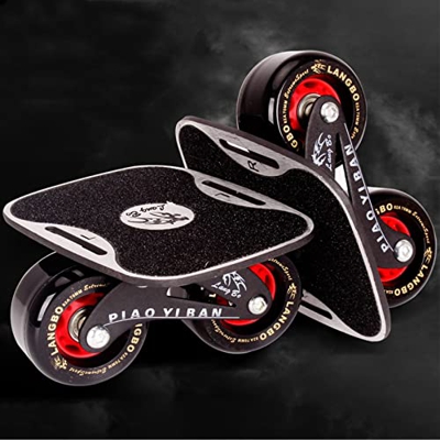 SYCARPET Monopatín de 4 Ruedas Patines de Deriva de Carretera con Ruedas portátiles Rueda de camión de Aluminio con Placa Antideslizante Monopatín Div