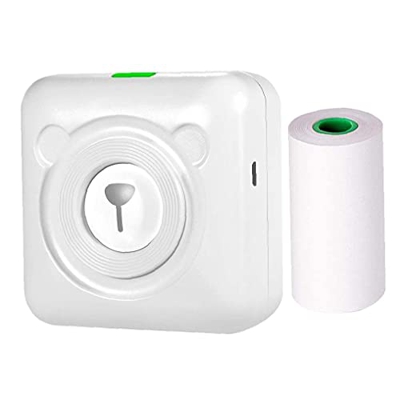 YTCYKJ Mini Impresora térmica inalámbrica USB 203dpi Bolsillo móvil Foto etiquetadora Dispositivo Blanco
