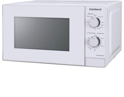 Corberó CMICM5020GW Microondas de Libre Instalación Cap. 20 Litros, Color Blanco, Potencia 700 W, Grill, Descongelar, 9 Niv. Potencia, Control Mecánic