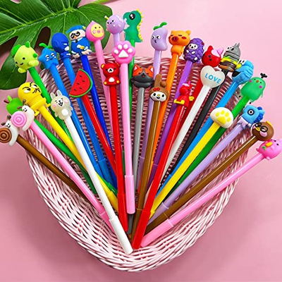 Dantolo 32 pcs Bolígrafos Lindos Kawaii Animales, Tinta de Gel Divertidos Animados por Regalos de Fiesta de cumpleaños para, infantiles colegio Premio