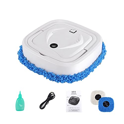 EUKKIC Aspiradora Robot Inteligente Trapeador Rotatorio Pulverizador Humidificador Seco Mojado Barrido Carga USB Robot de Barrido -Blanco