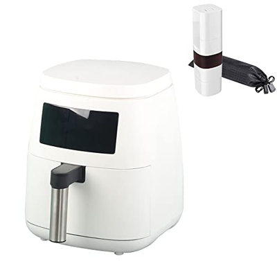 Freidora de aire de 5,5 litros, horno eléctrico caliente sin aceite para cocinar saludable y baja en grasa, hornear y asar, cesta antiadherente, 1400 