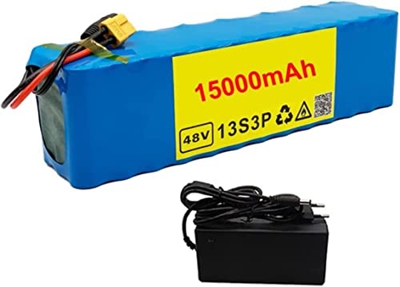GZYHDC 48V 15Ah Batería De Bicicleta Eléctrica 13S3P Batería De Litio 500W Batería De Alta Potencia E-Bike Bicicleta Eléctrica BMS + Cargador De 54.6V