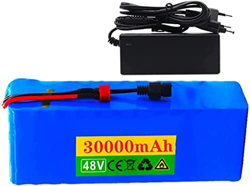 GZYHDC Batería De Bicicleta Eléctrica, 48V 30AH Batería De Litio 13S3P, para 350W 500W 750W Monociclo Eléctrico De Auto Equilibrio Scooter, con Cargad características
