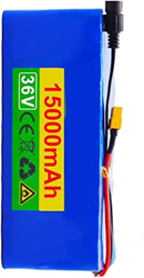GZYHDC 36V 15Ah Paquete Batería Iones Litio Bicicleta Eléctrica Batería Litio para Bicicleta Eléctrica Batería para Motor 200W-500W con Placa Protecci en oferta