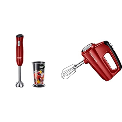Russell Hobbs Desire Batidora de Mano, Vaso de 500 ml, Batidora Smoothies + Desire Batidora de varillas (350 W, Batidora Repostería, 2 Varillas y 2 Ga