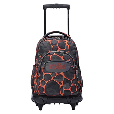 TOTTO Mochila escolar con ruedas estampado rocas Renglones de color Multicolor