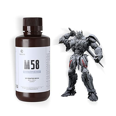 Resina de impresora 3D resistente RESIONE, ABS no quebradizo como resina 3D resistente y rígida para impresión 3D LCD UV 405nm (gris 500g)