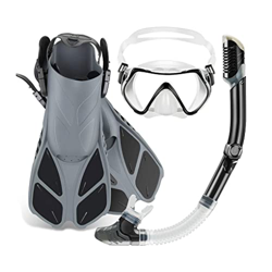 Para Qinghengyong Juego de zapatillas de pie ajustables para esnórquel, bolsa de almacenamiento, profesional, buceo submarino, natación, lente de vidr en oferta