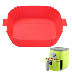 ZYLR Revestimientos Reutilizables para freidoras de Aire | Olla de Silicona para Horno de freidora de Aire portátil con asa,Accesorios para freidoras  características
